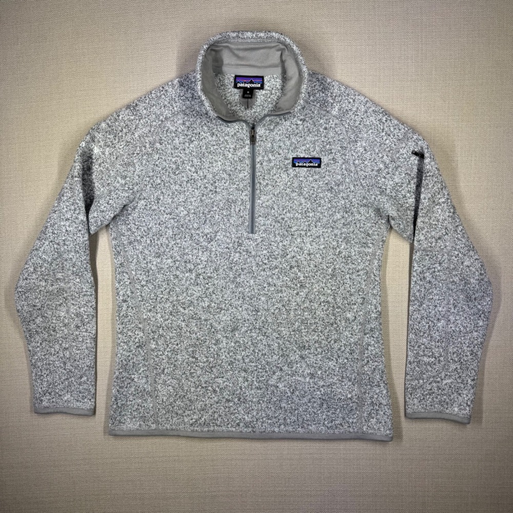 Patagonia Womens Better Sweater 1/4 Fleece Zip Gray Jackson Hole Size Medium